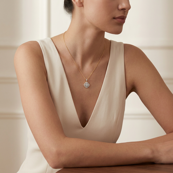 Unique Spiral Twist Lab Grown Diamond Pendant
