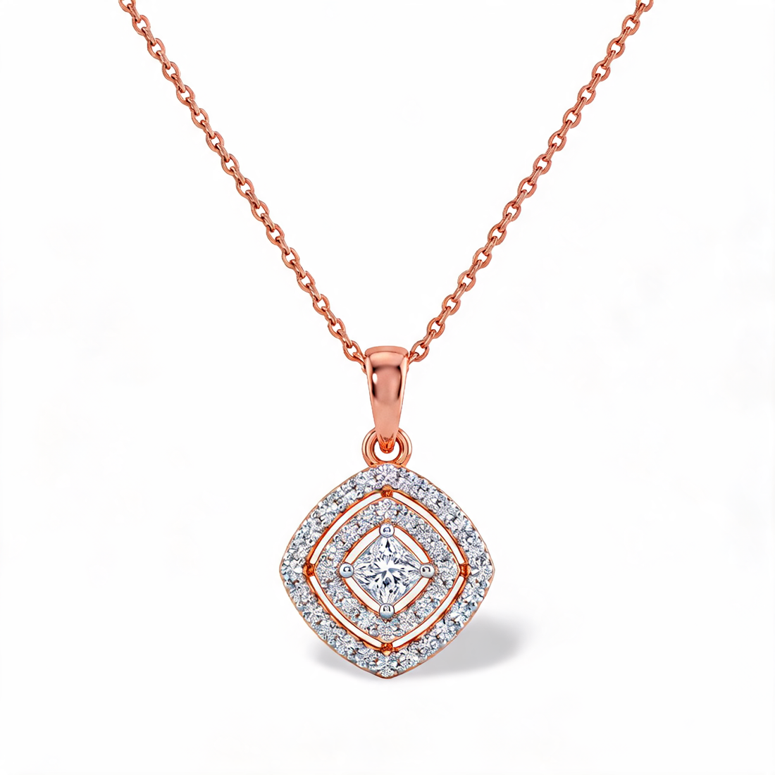 Unique Spiral Twist Lab Grown Diamond Pendant