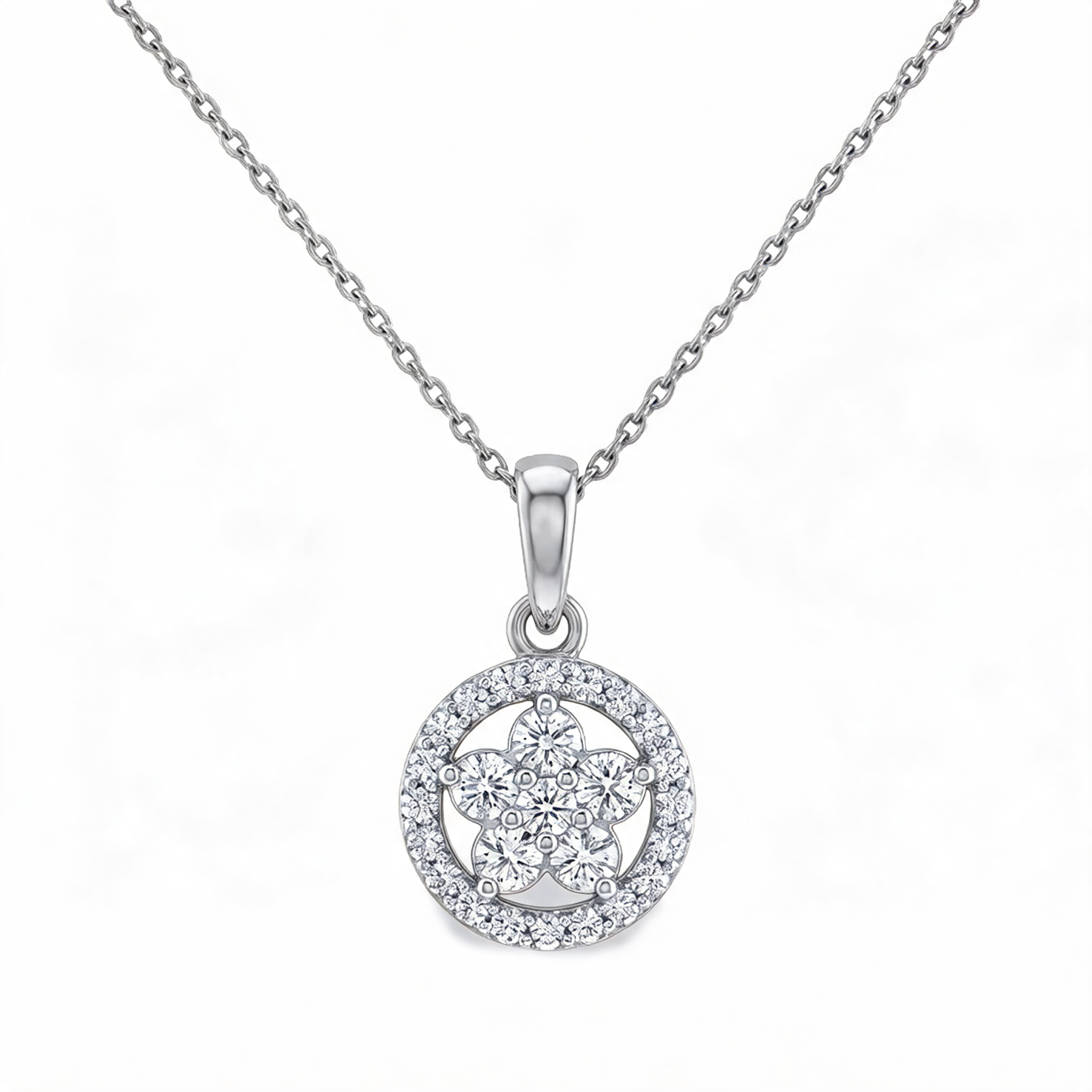 Shining Crescent Moon Lab Grown Diamond Pendant