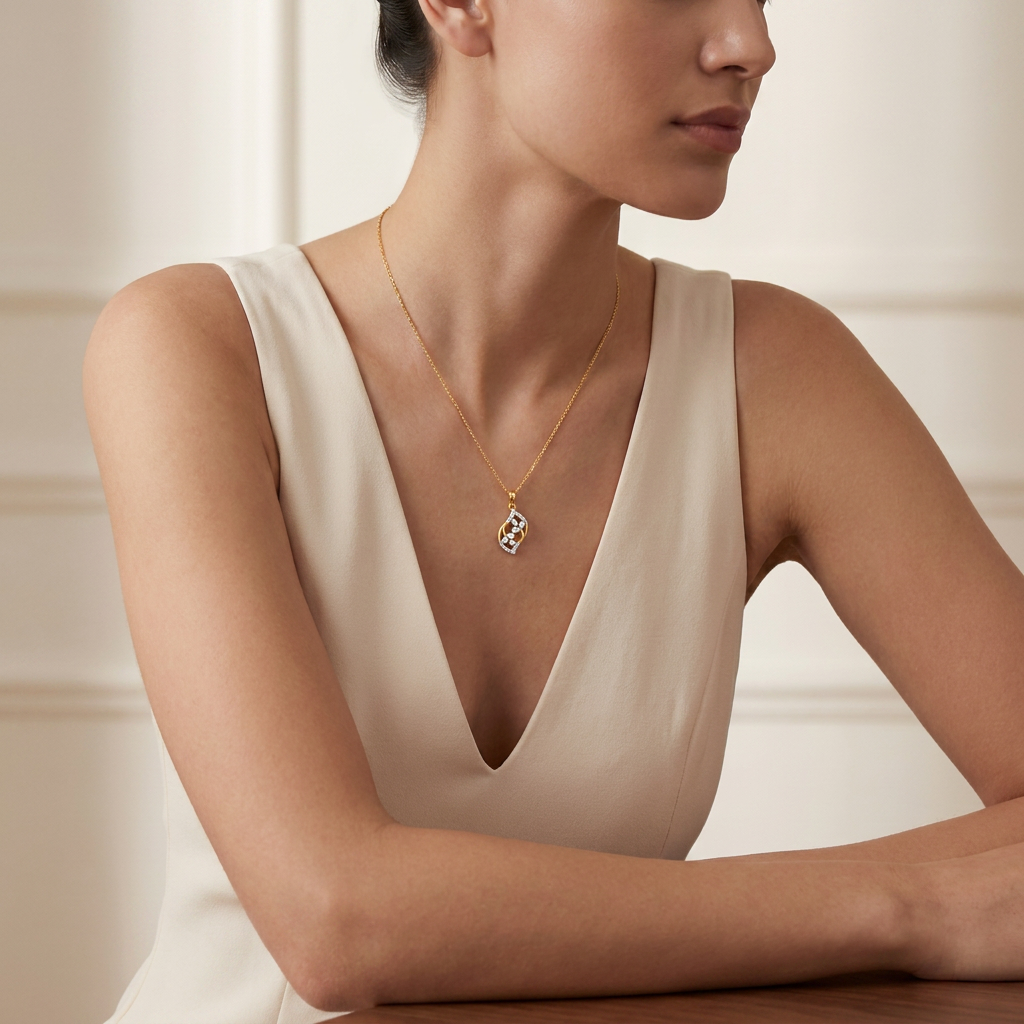 Brilliant Linear Drop Lab Grown Diamond Pendant