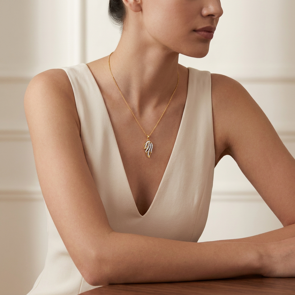 Stylish Vertical Bar Lab Grown Diamond Pendant
