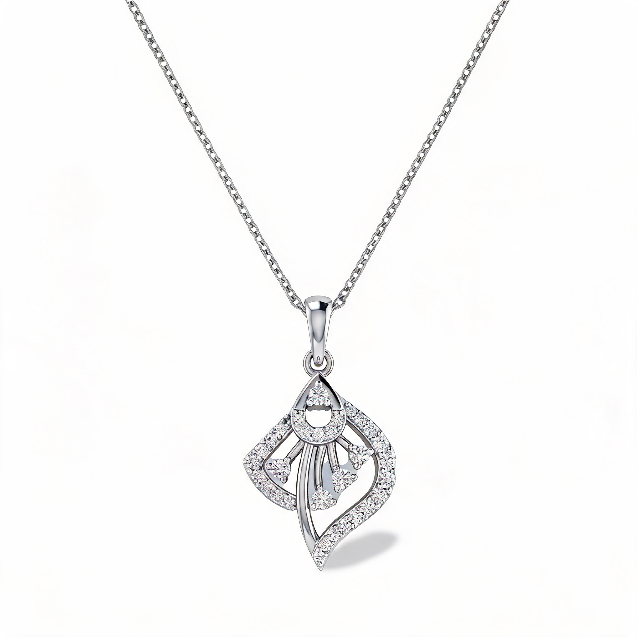 Gleaming Square Frame Lab Grown Diamond Pendant
