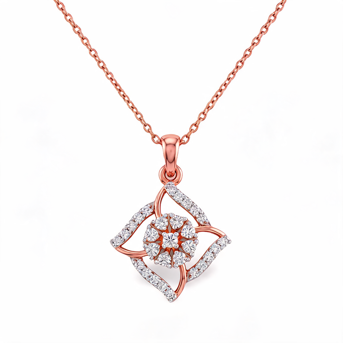 Superb Interlocking Rings Lab Grown Diamond Pendant