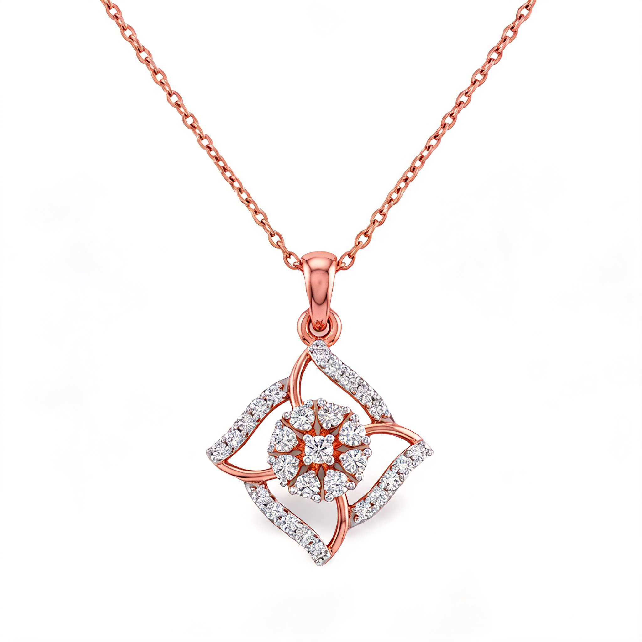 Superb Interlocking Rings Lab Grown Diamond Pendant