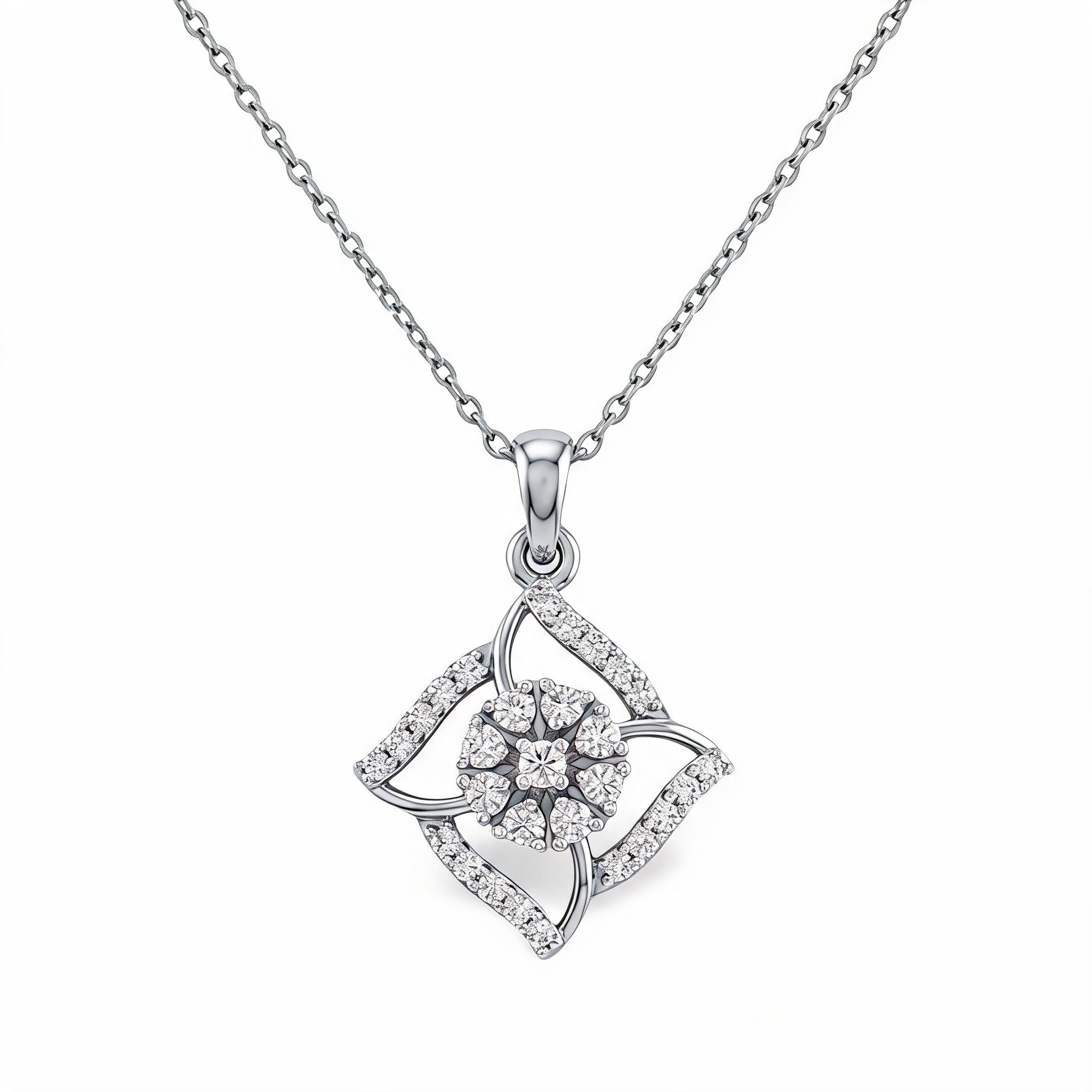 Superb Interlocking Rings Lab Grown Diamond Pendant