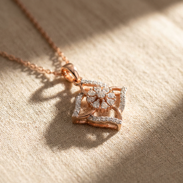 Superb Interlocking Rings Lab Grown Diamond Pendant