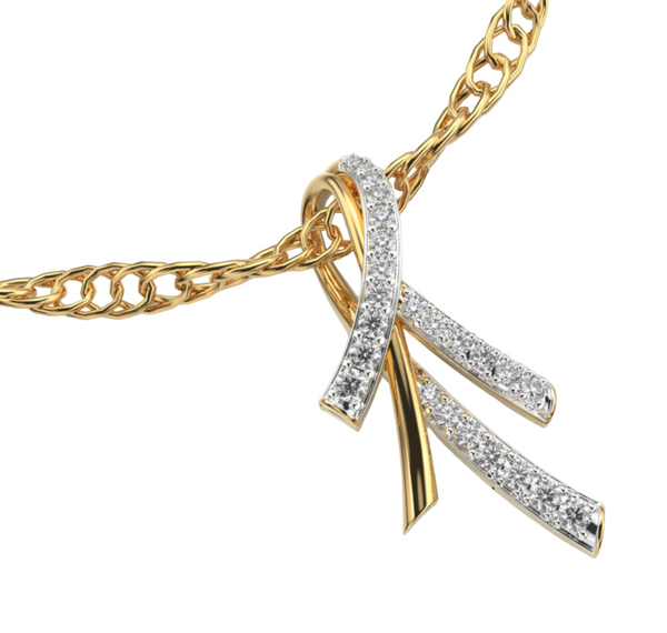 Serenity Lab Grown Diamond Ribbon Pendant