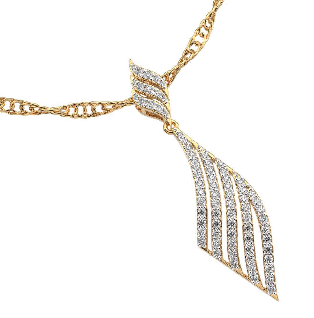 Diamond Tie Style Pendant with Chain