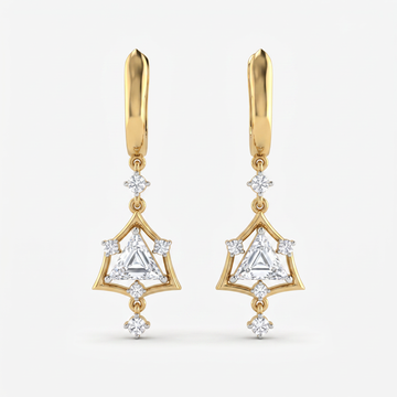 Trillion Cut Geometric Diamond Earring