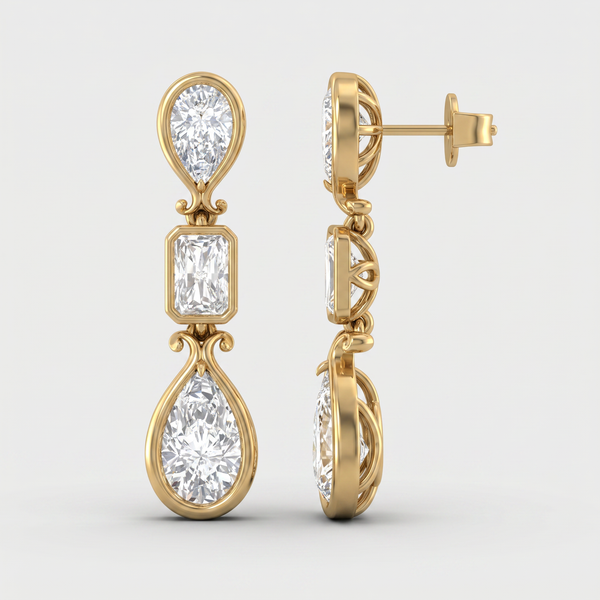 The Imperial Trinity Diamond Drops Earring