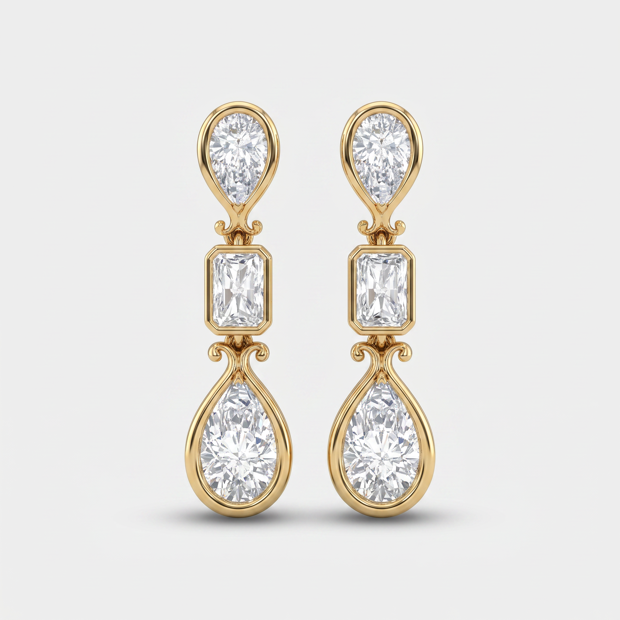 The Imperial Trinity Diamond Drops Earring