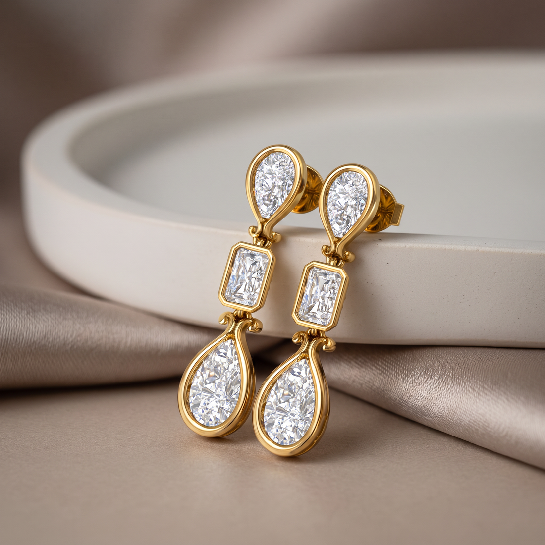The Imperial Trinity Diamond Drops Earring