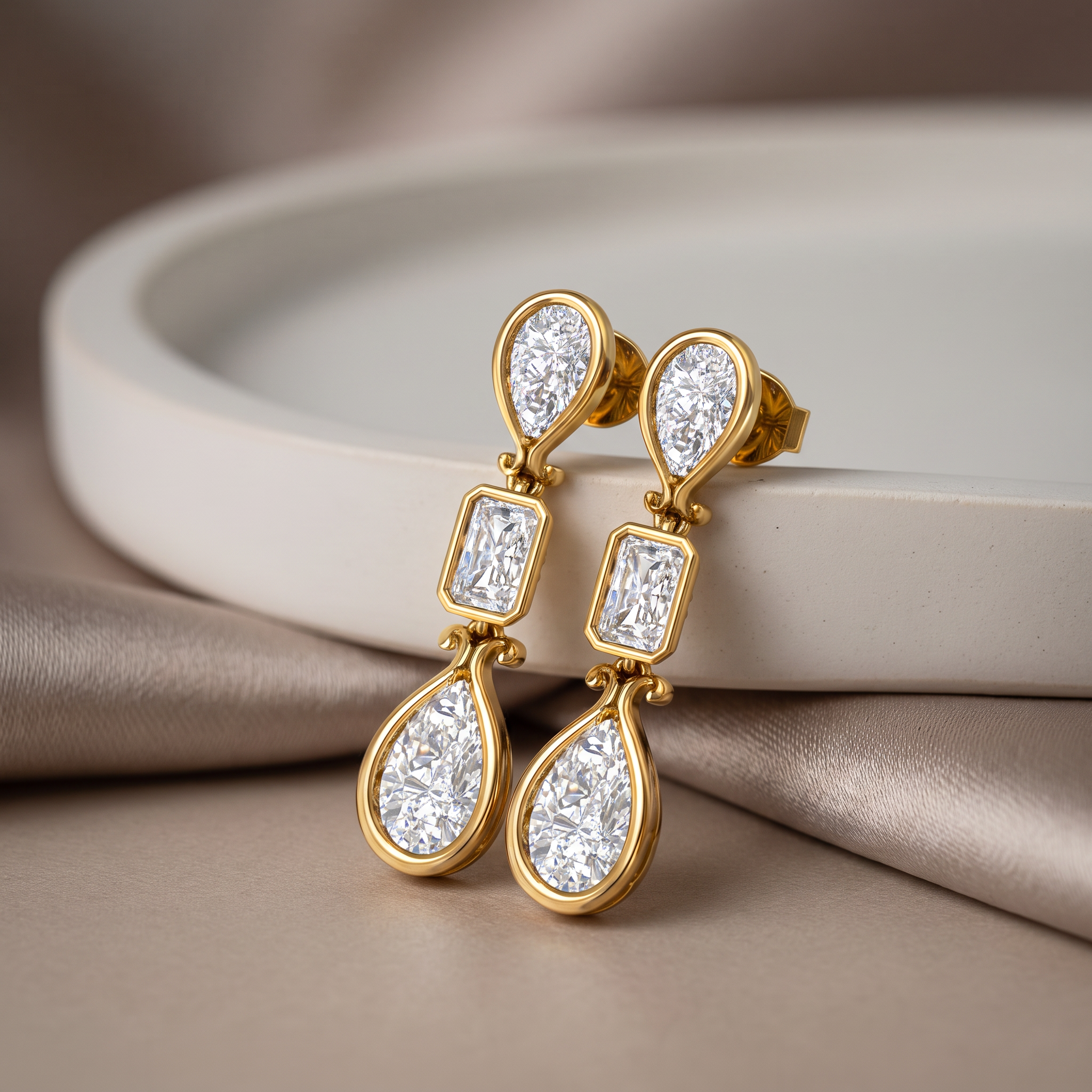 The Imperial Trinity Diamond Drops Earring