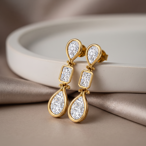 The Imperial Trinity Diamond Drops Earring