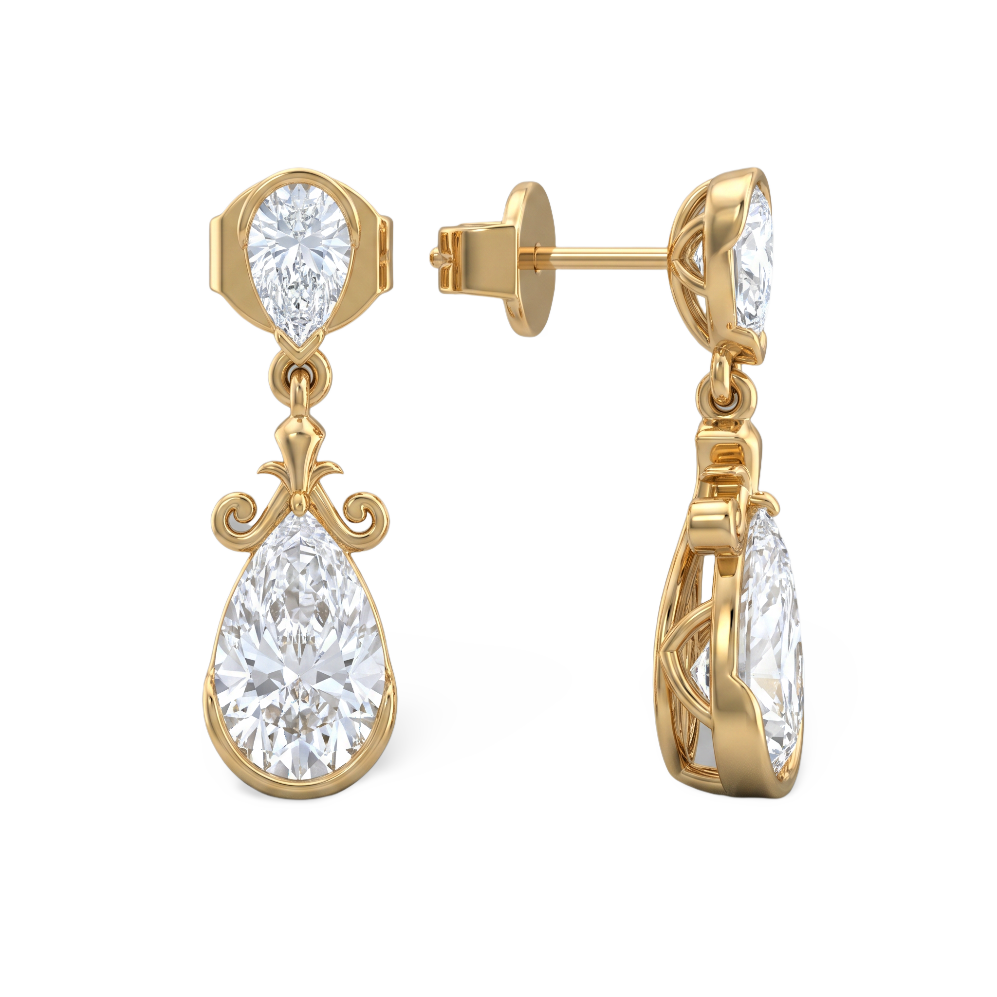 The Crown Jewel Pear Drops Earring