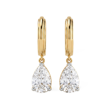 Elegant Pear Dangle Hoop Lab Grown Earring