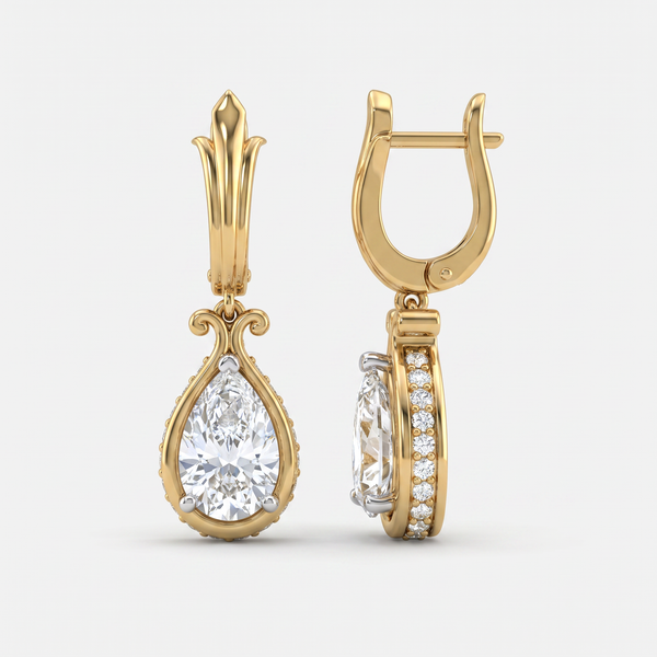 The Versailles Pavé Pear Hoops Earring