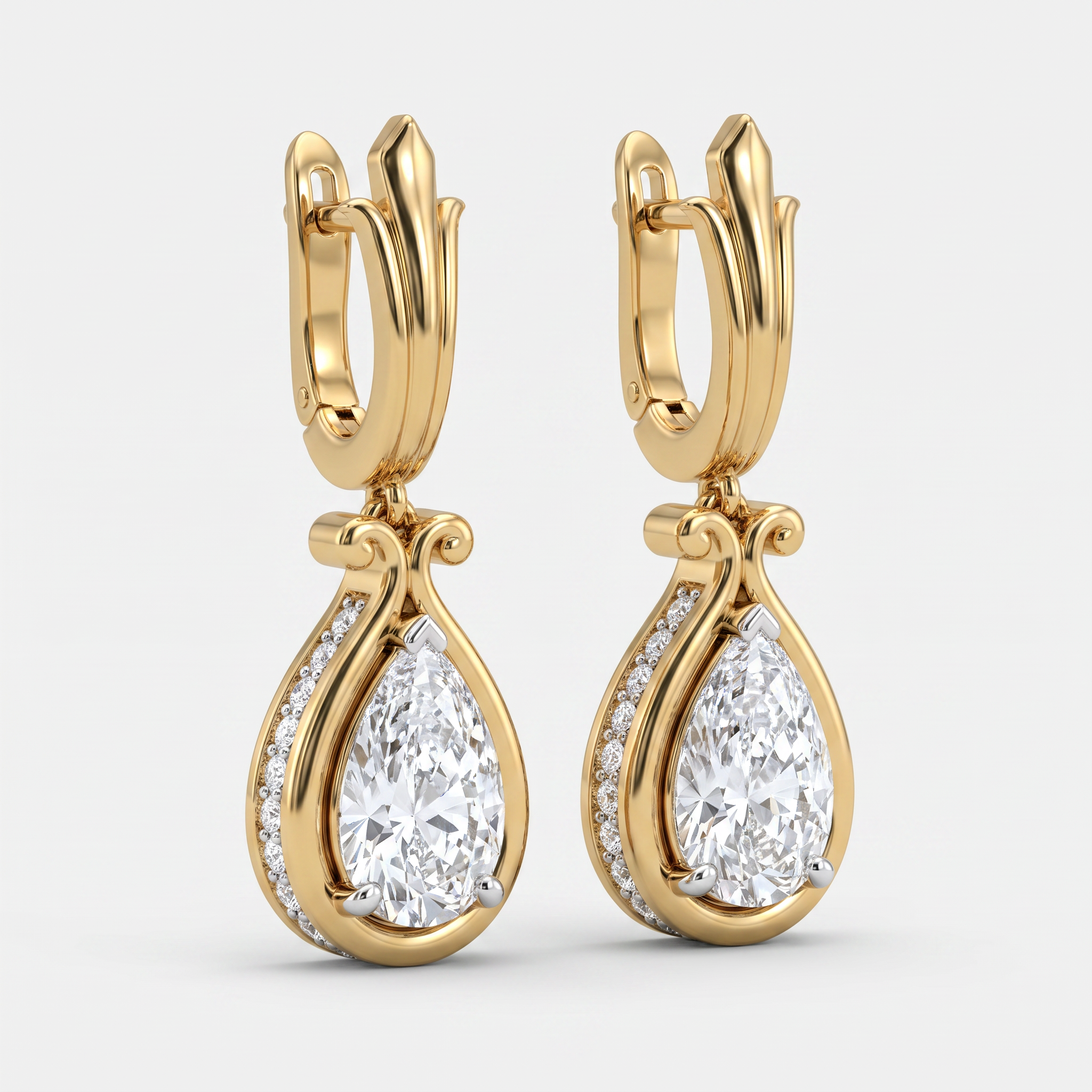 The Versailles Pavé Pear Hoops Earring