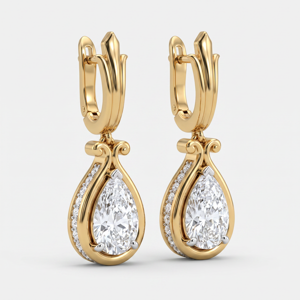 The Versailles Pavé Pear Hoops Earring