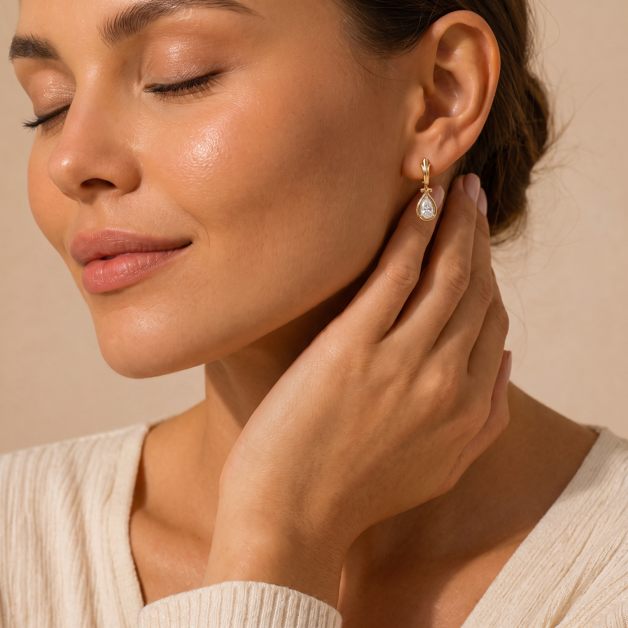 The Versailles Pavé Pear Hoops Earring