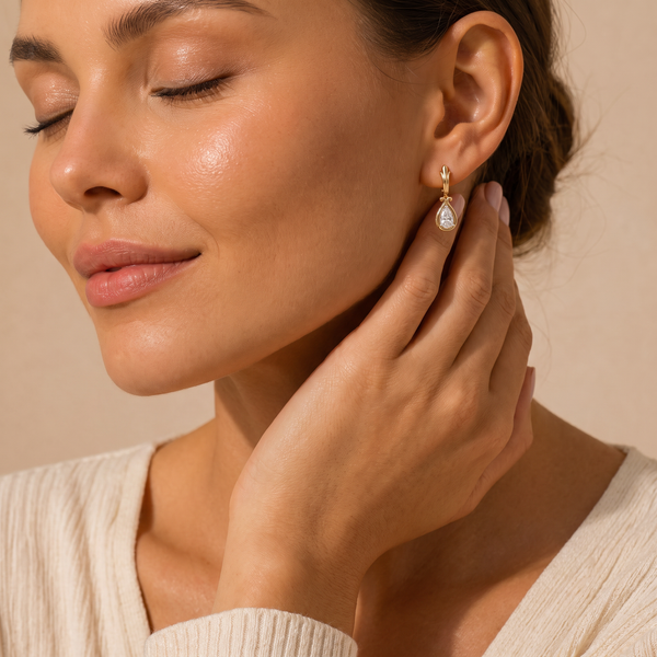 The Versailles Pavé Pear Hoops Earring