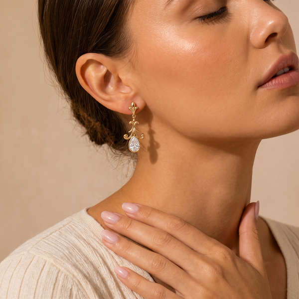 Ornate Pear Drop Style Earring