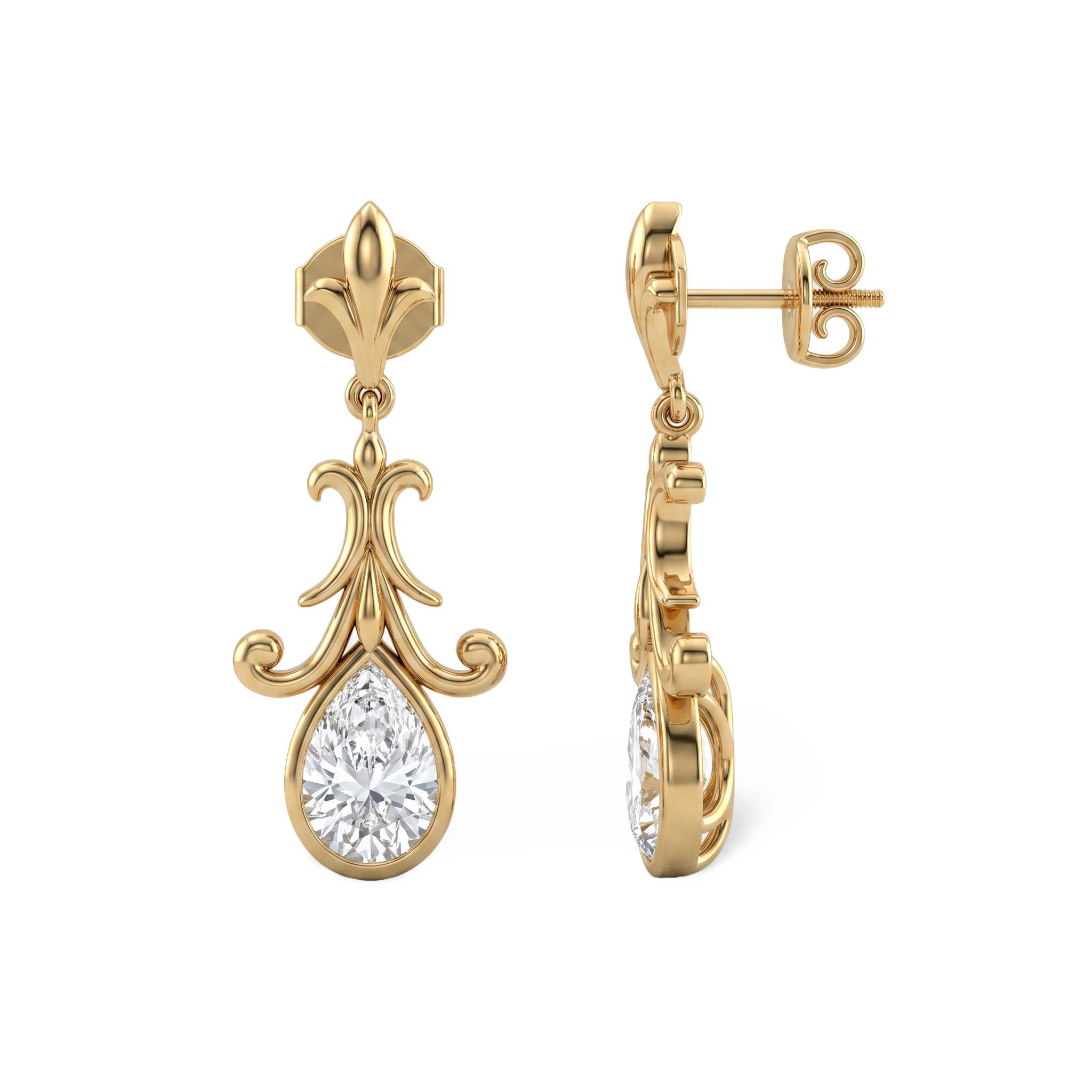 Ornate Pear Drop Style Earring