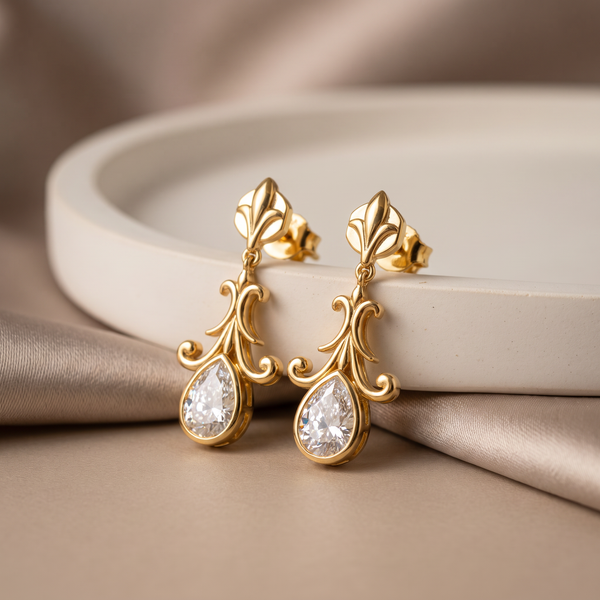 Ornate Pear Drop Style Earring