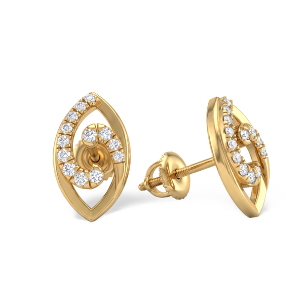 Elegance Swirl Navette Lab Grown Diamond Stud Earrings