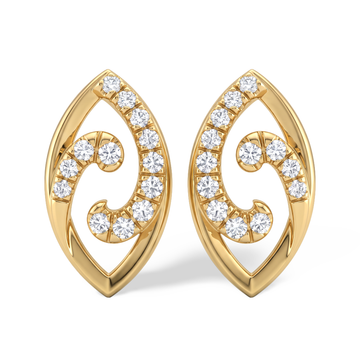 Elegance Swirl Navette Lab Grown Diamond Stud Earrings