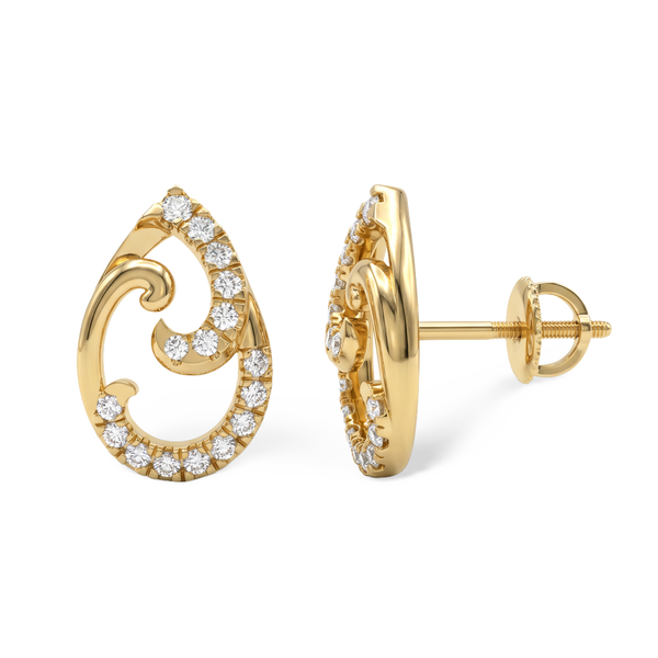 Exquisite Pear Swirl Lab Grown Diamond Stud Earrings