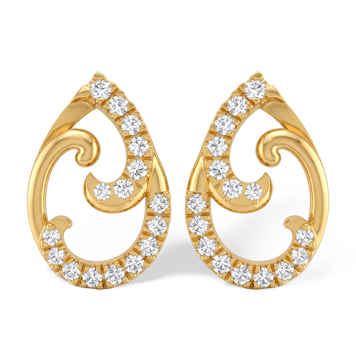 Exquisite Pear Swirl Lab Grown Diamond Stud Earrings