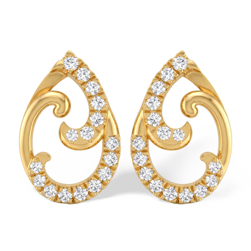 Exquisite Pear Swirl Lab Grown Diamond Stud Earrings