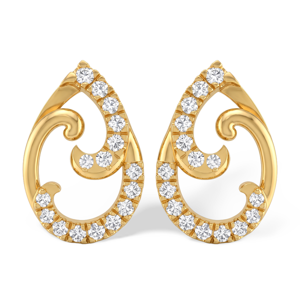 Exquisite Pear Swirl Lab Grown Diamond Stud Earrings