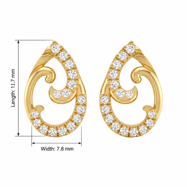 Exquisite Pear Swirl Lab Grown Diamond Stud Earrings