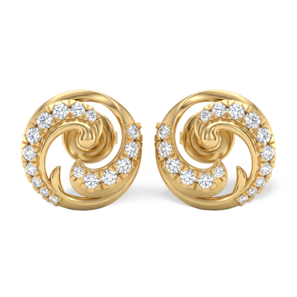 Graceful Round Swirl Lab Grown Diamond Stud Earrings