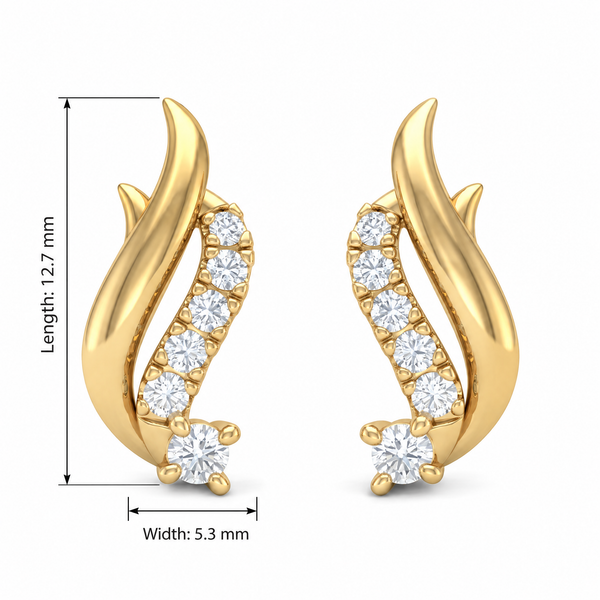 Swirl Round Lab Grown Diamond Stud Earrings