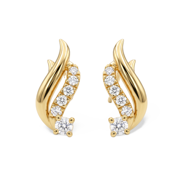 Swirl Round Lab Grown Diamond Stud Earrings