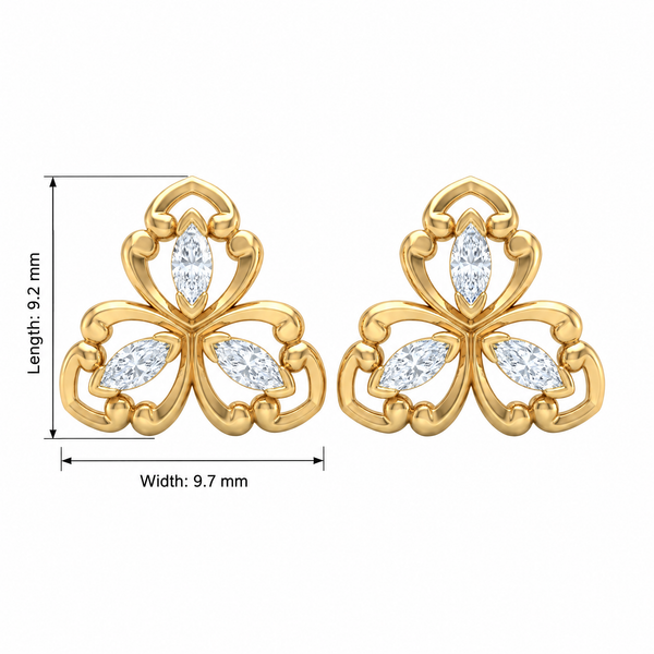 Exquisite Floral Marquise Lab Grown Diamond Stud Earrings