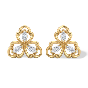 Exquisite Floral Marquise Lab Grown Diamond Stud Earrings
