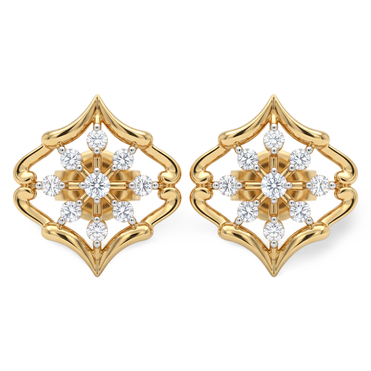 Imperial Rhombus Cluster Lab-Grown Diamond Stud Earrings