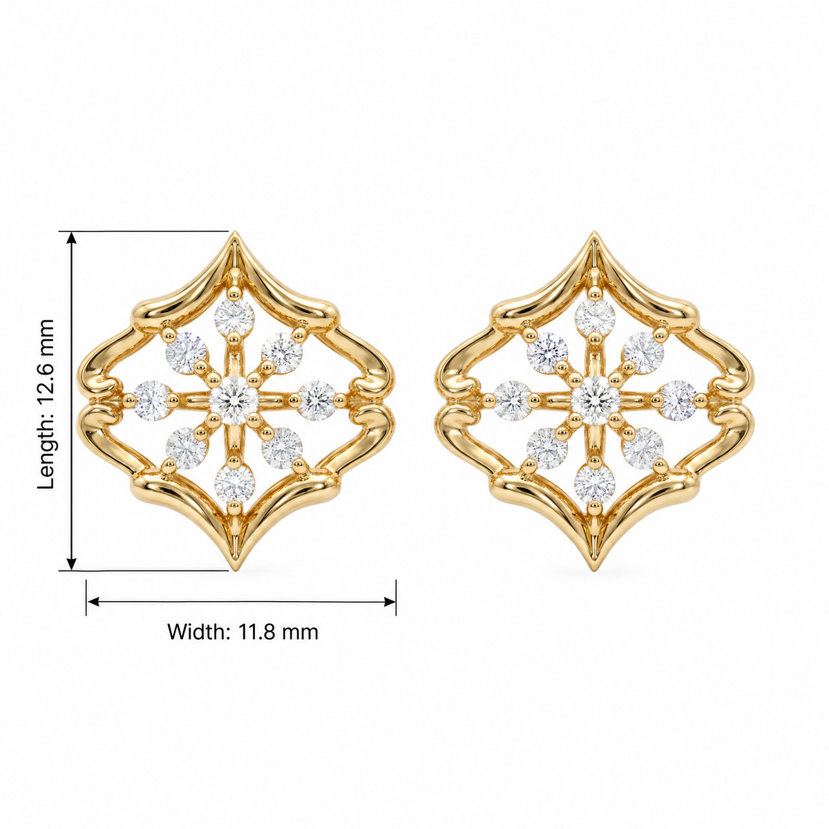 Imperial Rhombus Cluster Lab-Grown Diamond Stud Earrings