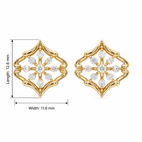 Imperial Rhombus Cluster Lab-Grown Diamond Stud Earrings