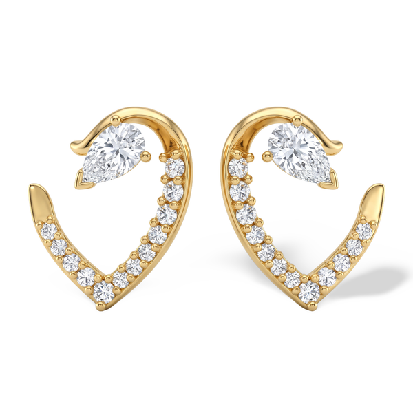 Luminous Curved Pear Lab Grown Diamond Stud Earrings
