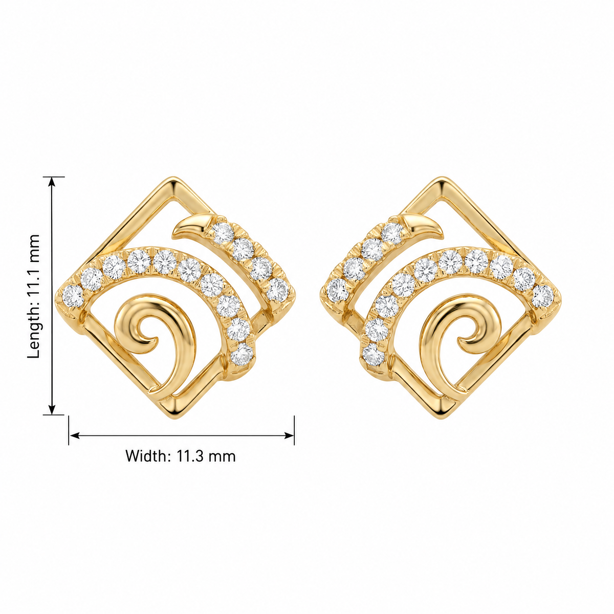 Ethereal Geometric Rhombus Lab Grown Diamond Stud Earrings