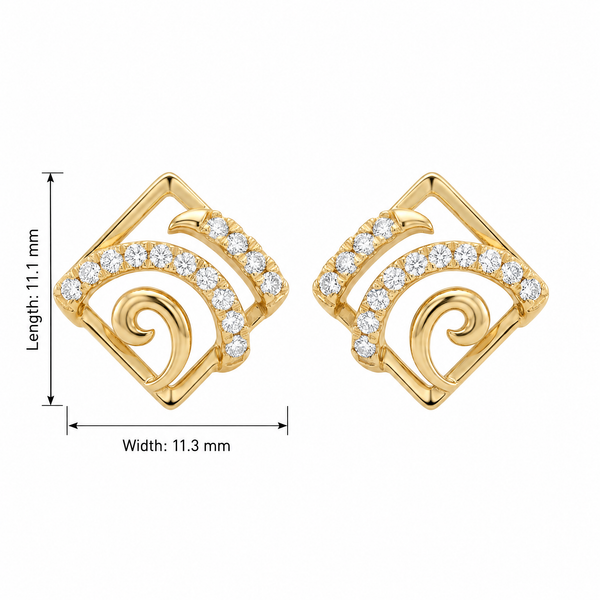 Ethereal Geometric Rhombus Lab Grown Diamond Stud Earrings