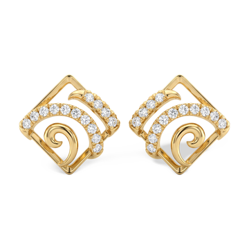Ethereal Geometric Rhombus Lab Grown Diamond Stud Earrings