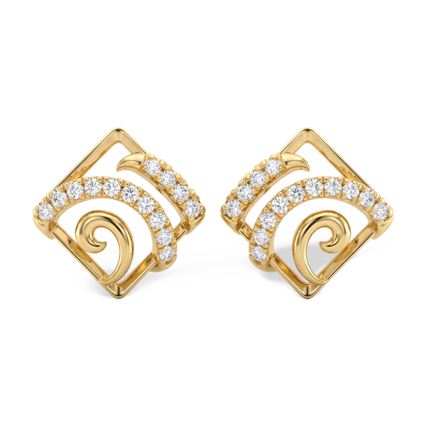 Ethereal Geometric Rhombus Lab Grown Diamond Stud Earrings