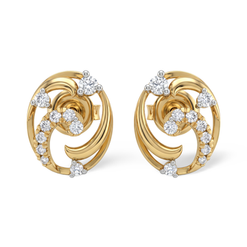 Stunning Prong Oval Swirl Lab Grown Diamond Stud Earrings