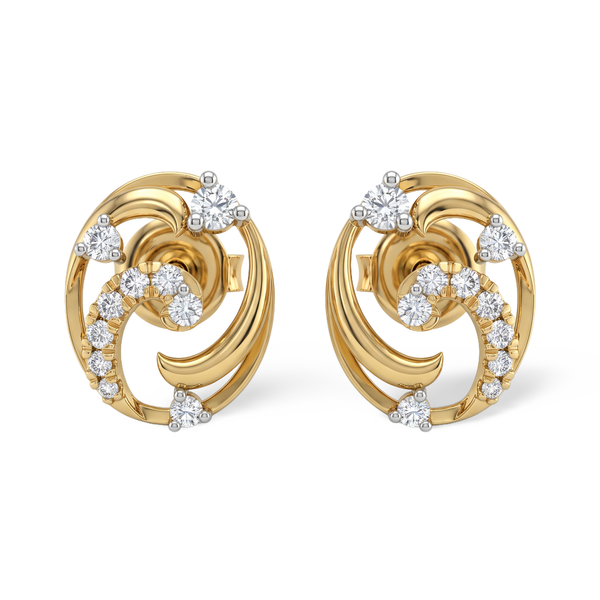 Stunning Prong Oval Swirl Lab Grown Diamond Stud Earrings